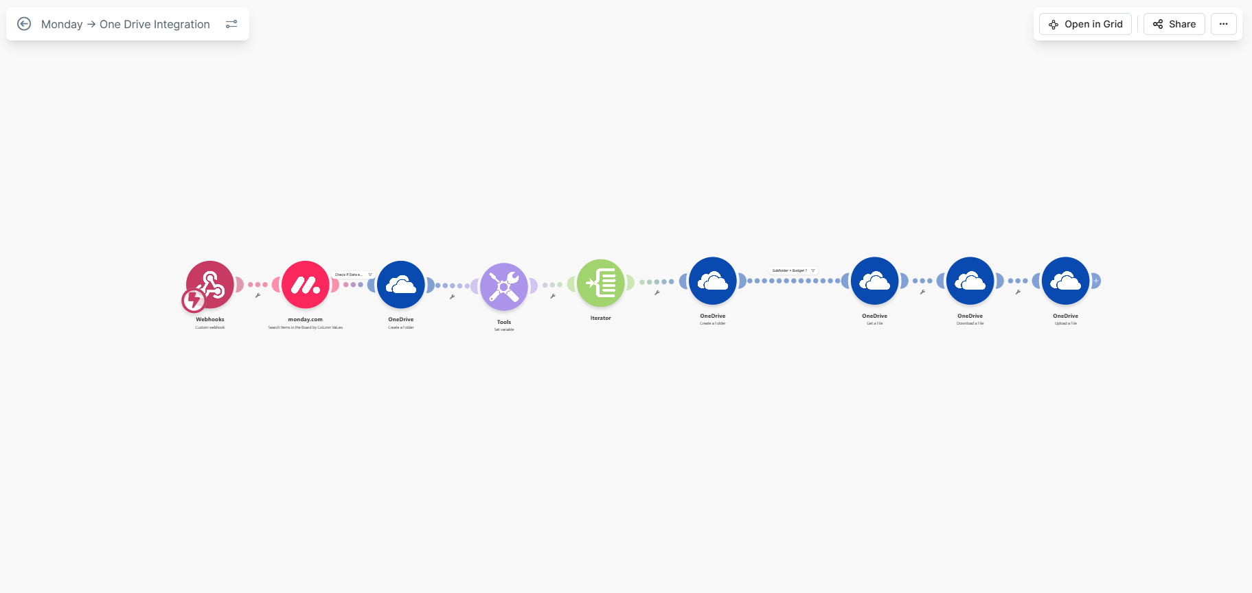 Monday.com to OneDrive Document Automation